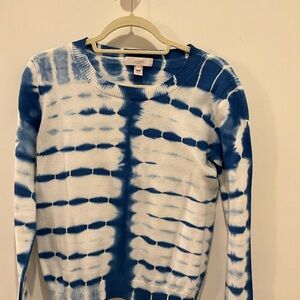 Lands' End Blue Tie-Dye Sweater